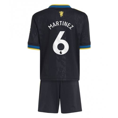 Stroje piłkarskie Manchester United Lisandro Martinez #6 Koszulka Trzeciej dla dzieci 2025-26 Krótki Rękaw (+ szorty)